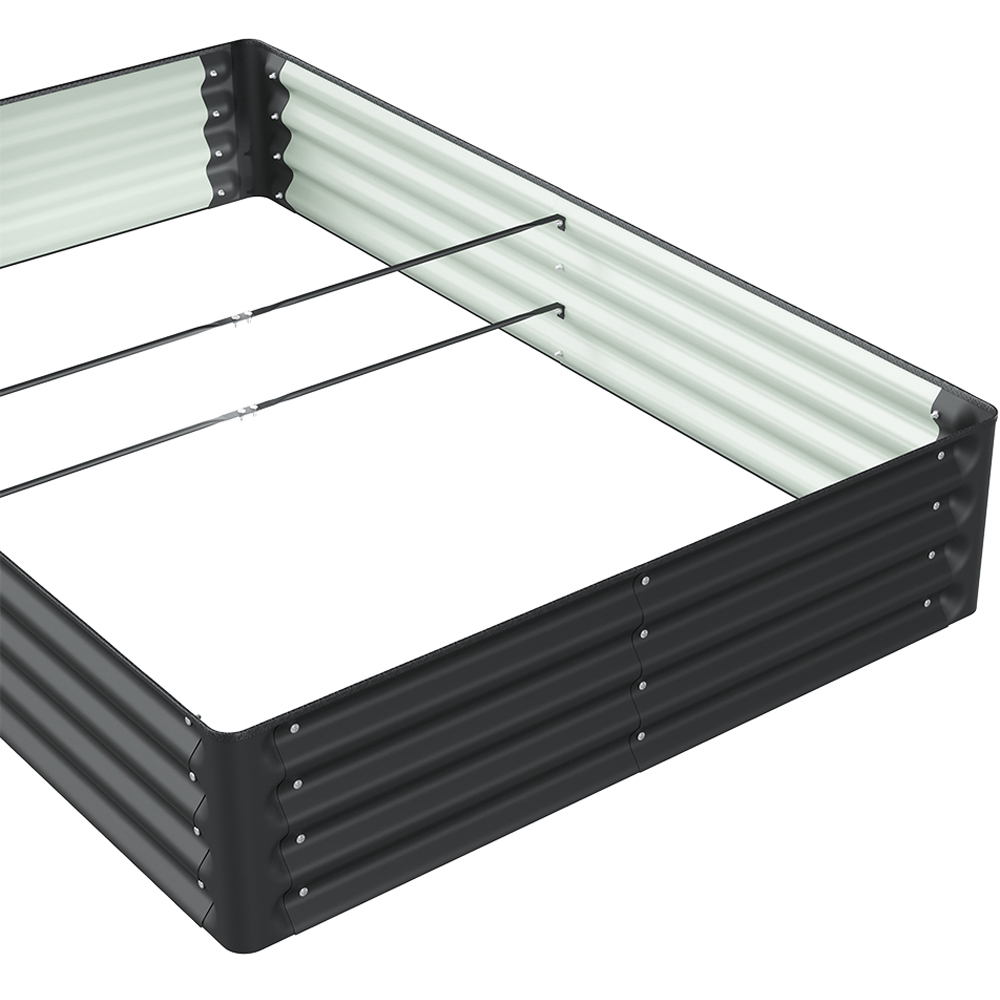Living and Home Black Rectangular Galvanised Steel Raised Garden Bed 180 x 120cm Image 4