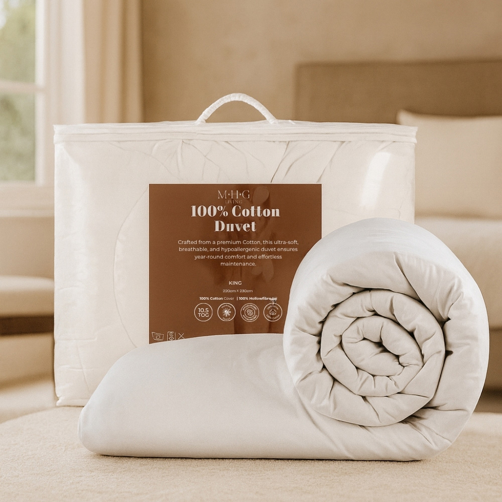 MHG Living King Size White All Seasons Cotton Duvet 10.5 Tog Image 2