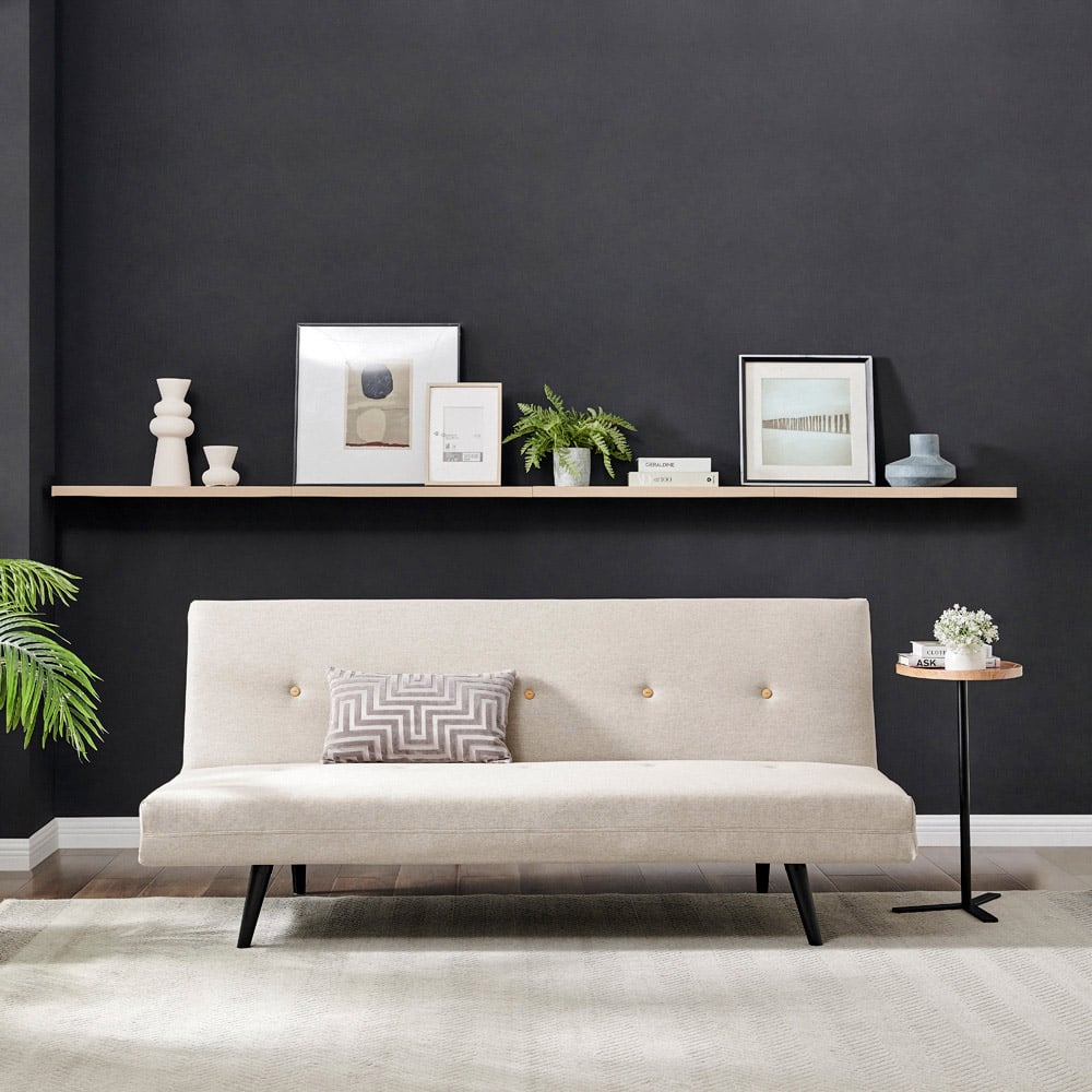 Furniturebox Thomas 2 Seater Beige Sofa Bed Image 4