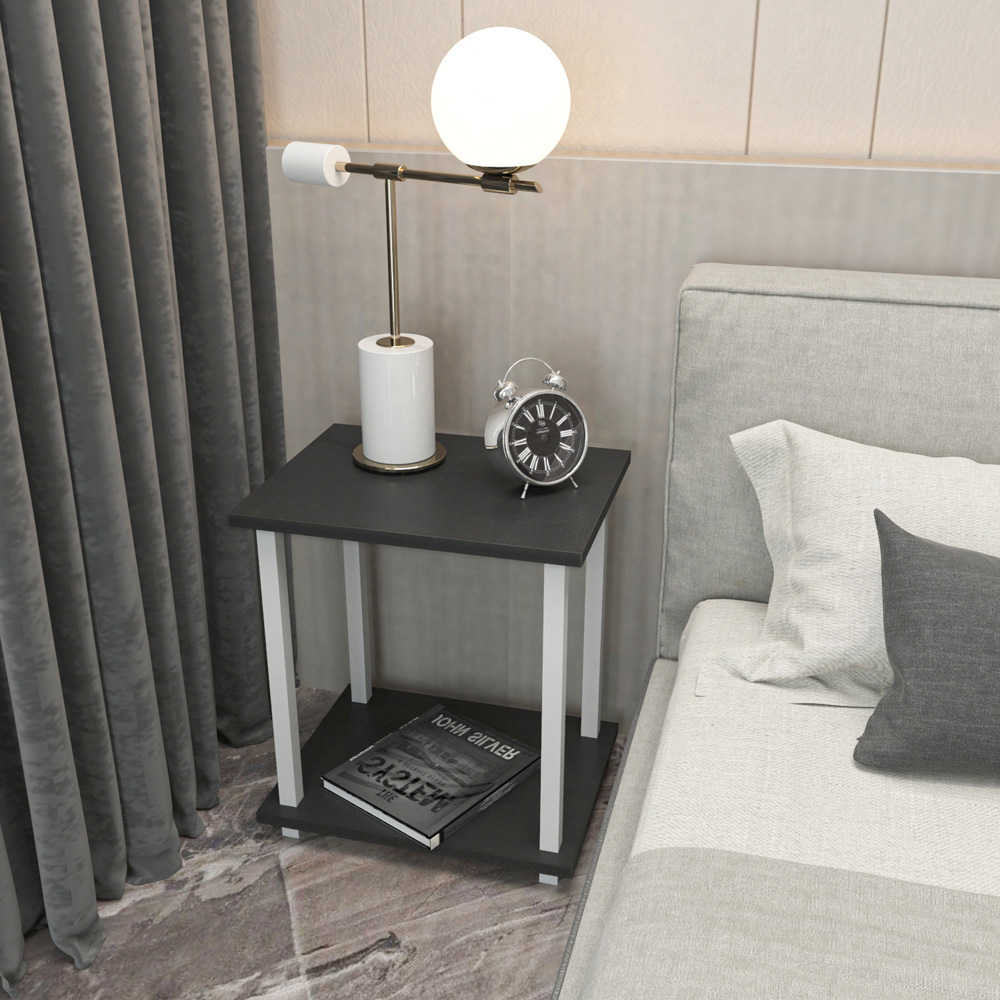 Decorotika Gurnee White and Anthracite Side Table Image 4