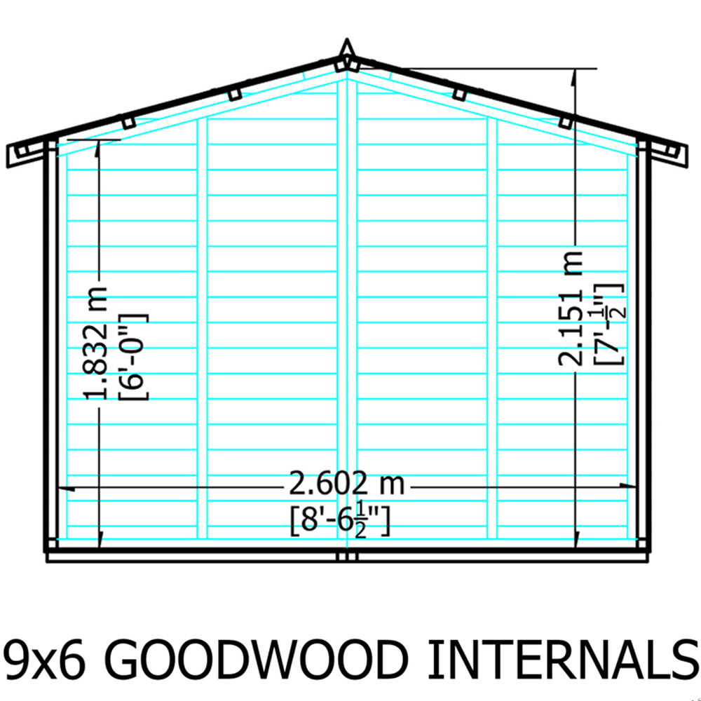 Shire Goodwood 9 x 6ft Shiplap Style C Security Cabin Apex Summerhouse Image 7