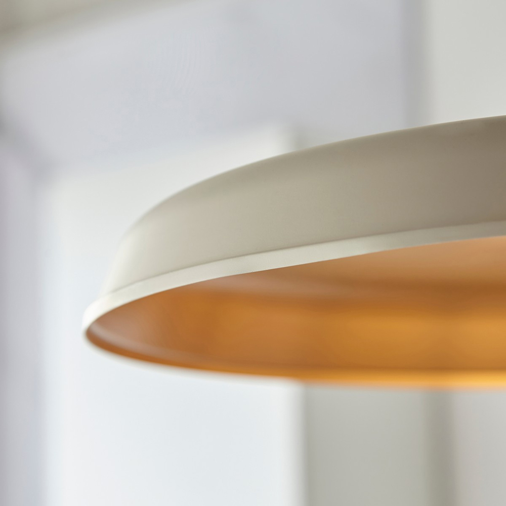 Merano Afragola Dome Matt Warm White and Satin Gold Pendant Ceiling Light Image 6