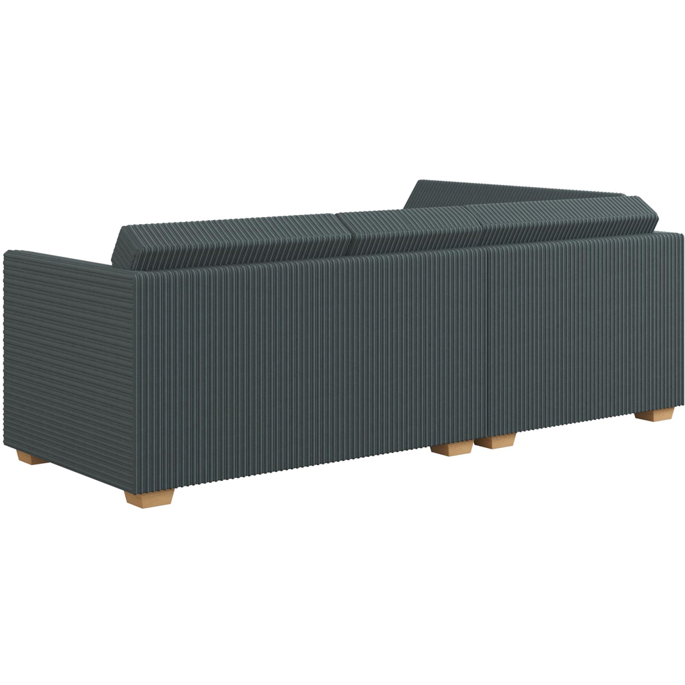 Modo 3 Seater Charcoal Jumbo Cord Right Hand Fixed Back L-Shape Corner Sofa Image 5