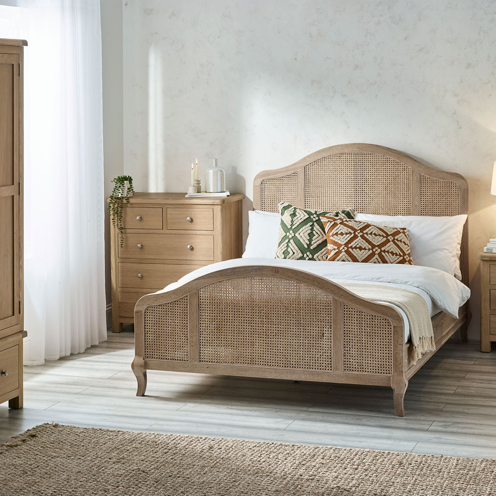 Julian Bowen Fleur King Size Rattan Light Oak Bed Image 9