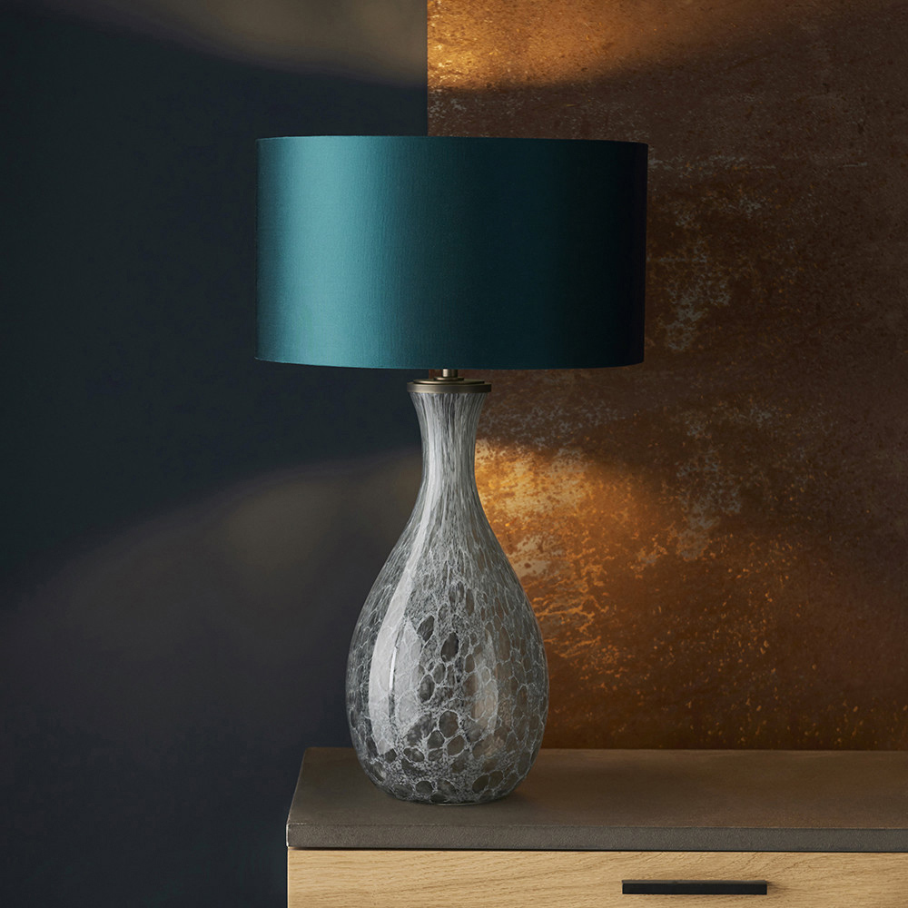 Merano Ortisei Artisan Glass and Brushed Bronze Plate Table Lamp Image 4