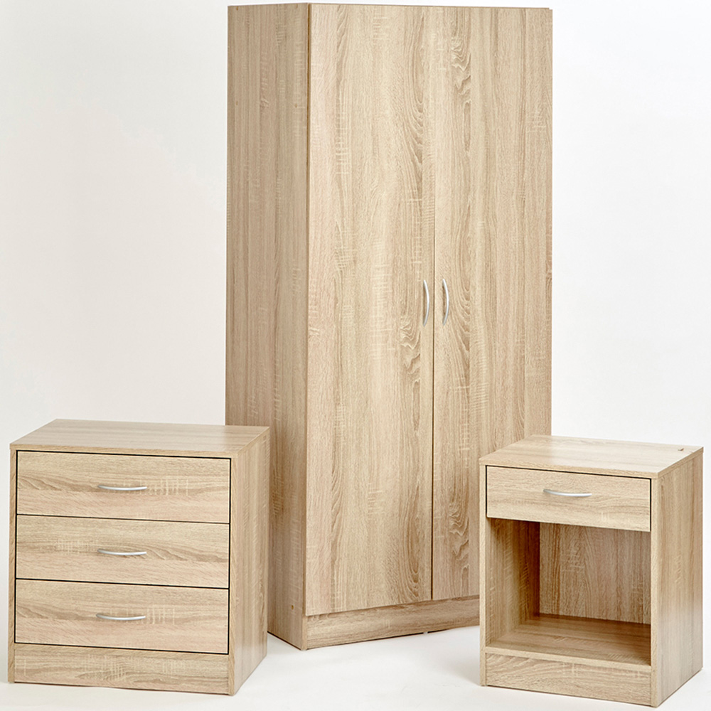 Delta Oak 3 Piece Bedroom Furniture Set Image 2