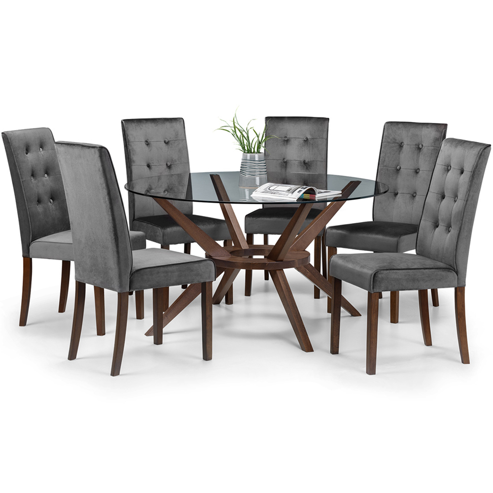 Julian Bowen Chelsea 6 Seater Round Glass Dining Table Image 3