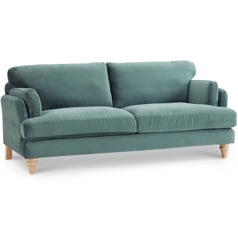 Home Detail Regent 3 Seater Teal Velvet Sofa Image 2