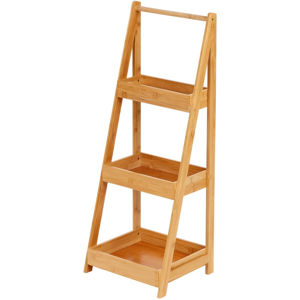 Home Source 3 Shelf Bamboo Plant Stand Image 1