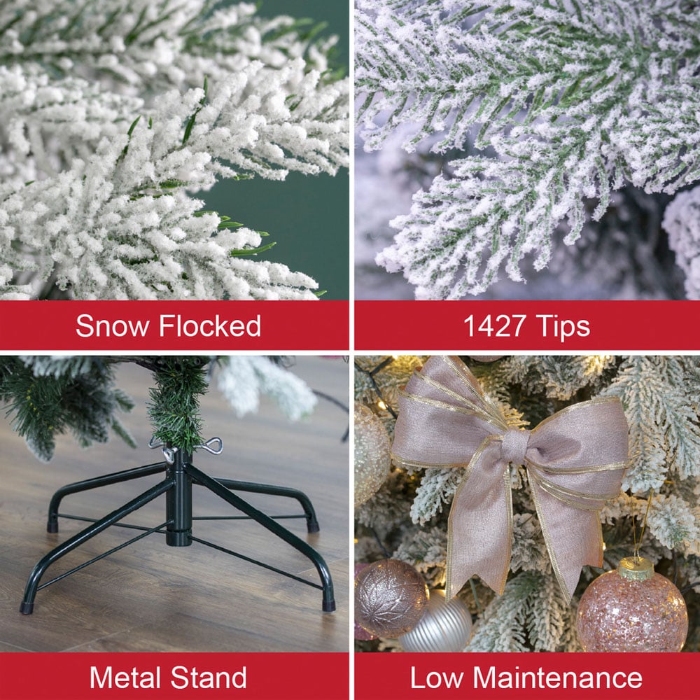 The Christmas Workshop Deluxe Snowy Artificial Xmas Tree 6ft Image 8