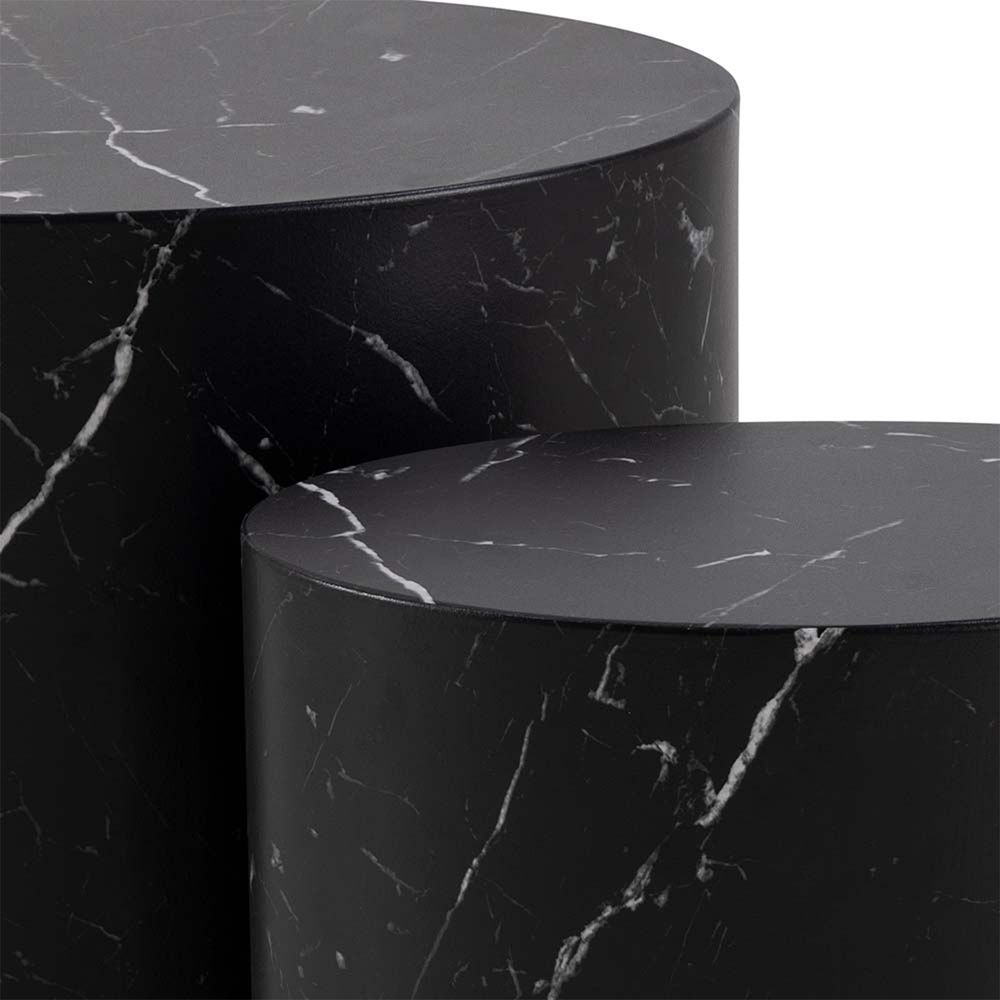Florence Mice Black Oval Coffee Table Set of 2 Image 5