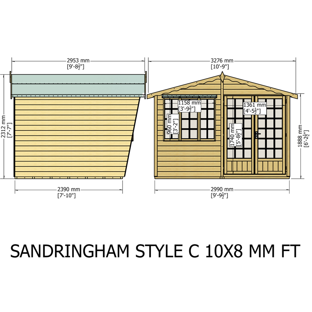 Shire Sandringham 10 x 8 Shiplap Style C Apex Shed Image 6