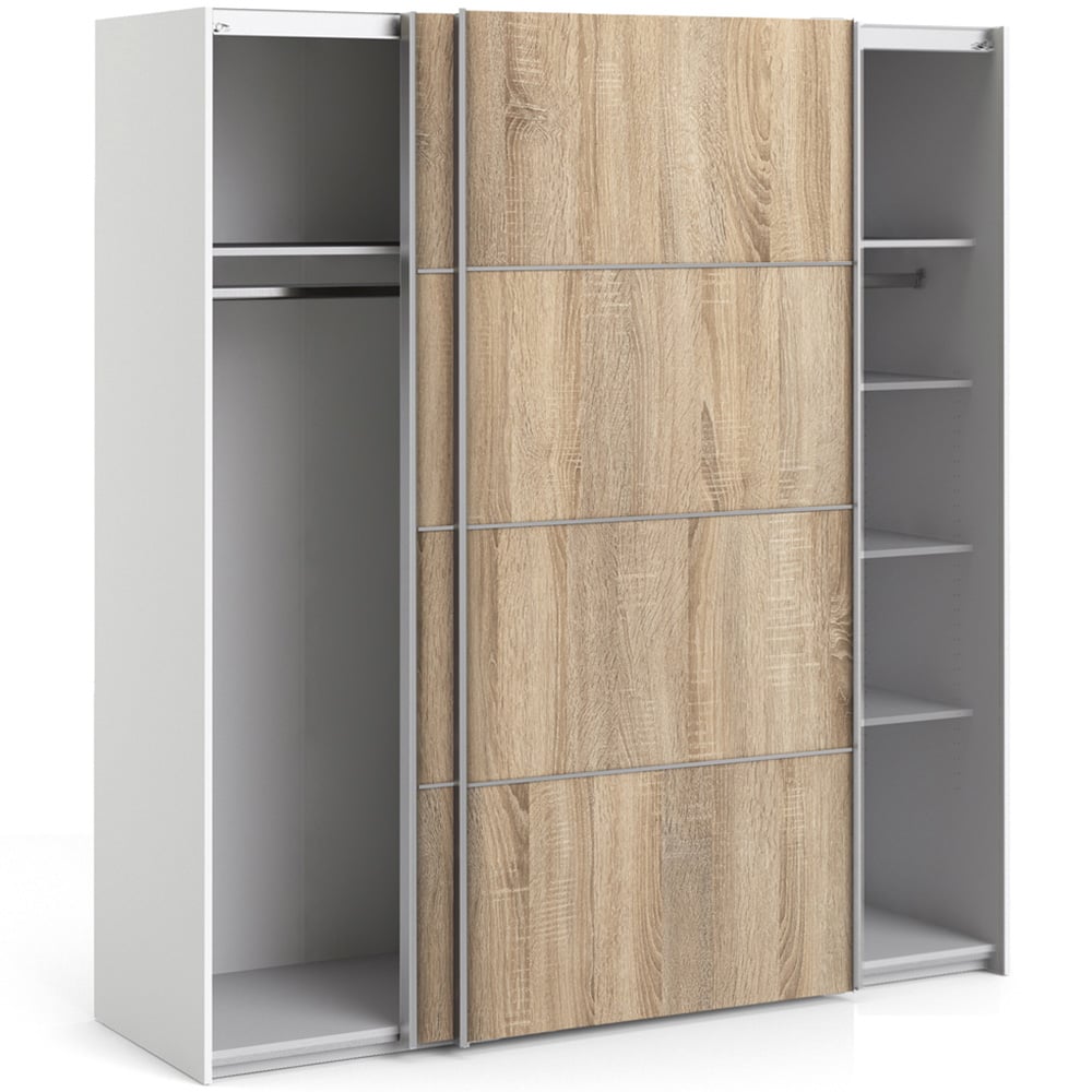 Florence Verona 2 Door White and Oak Sliding Wardrobe Image 4