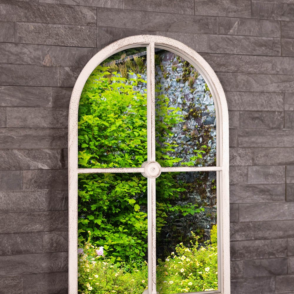 Charles Bentley San Marino Antique White Arched Wall Mirror Image 4