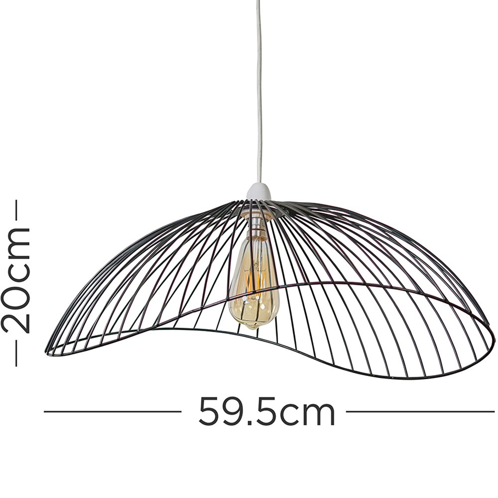 ValueLights Covelas Black Wavy Wire Pendant Light Shade Image 6