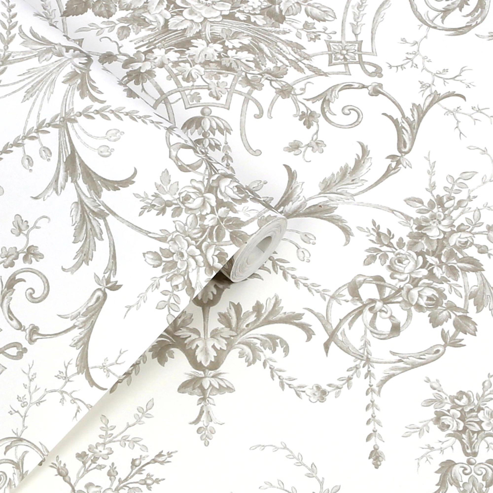 Laura Ashley Tuileries Dark Dove Grey Wallpaper Image 2