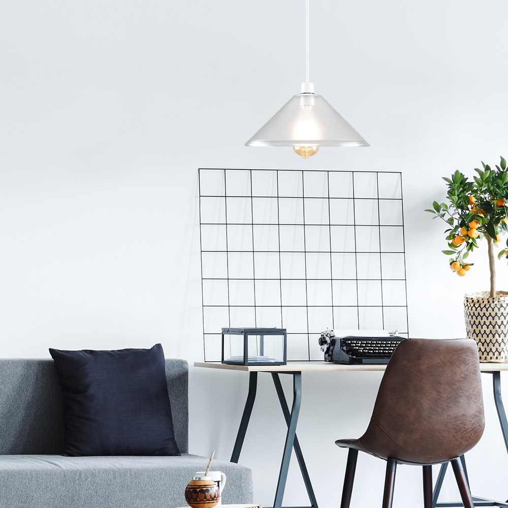 ValueLights Tapered Dome Clear Glass Pendant Lamp Shade Image 5