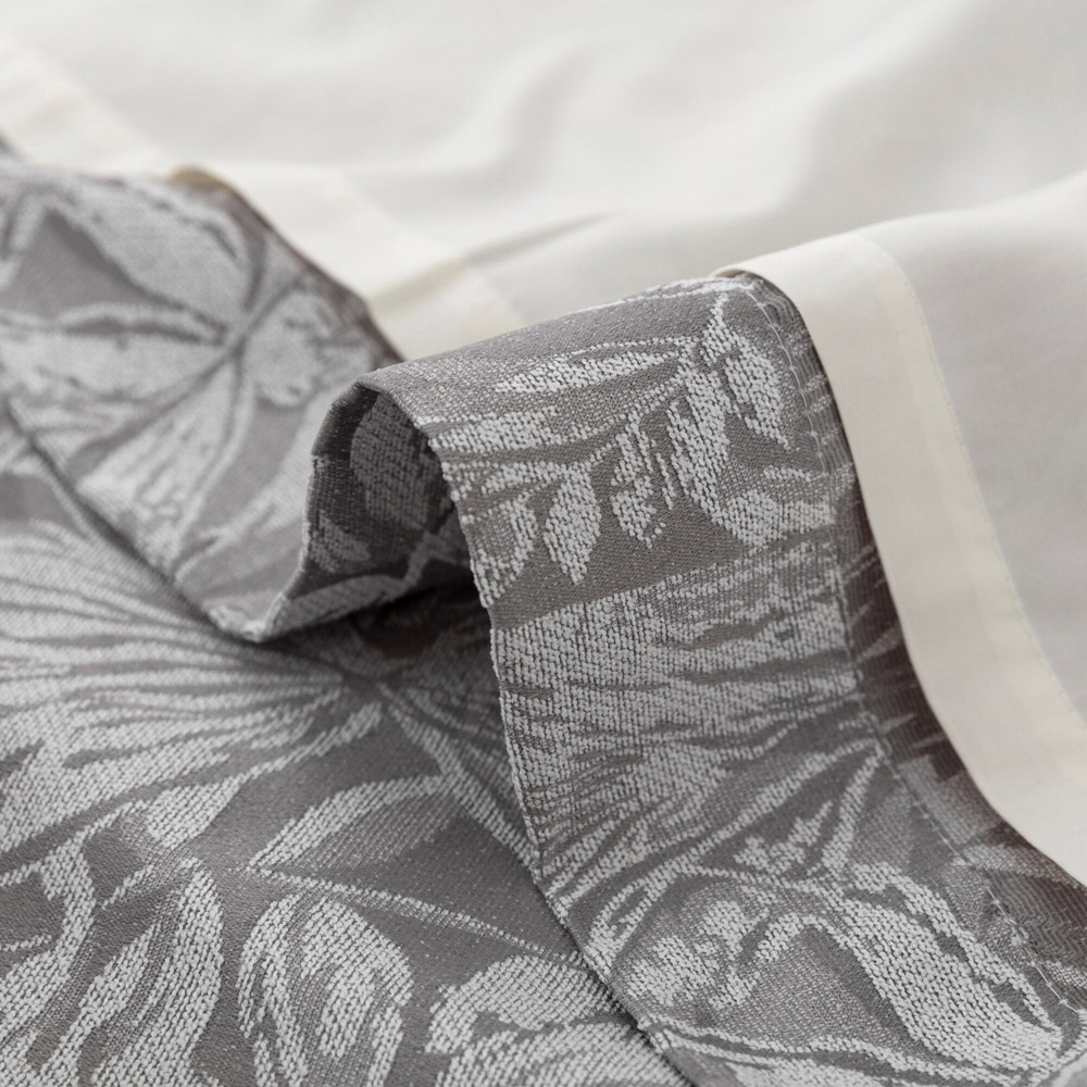 Alan Symonds Silver Chenille Jacquard Lined Ring Top Eyelet Curtains 117 x 183cm Image 4