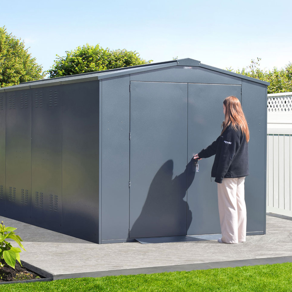 Asgard Gladiator 7 x 18ft Double Door Cream High Security Apex Garden Shed Image 9