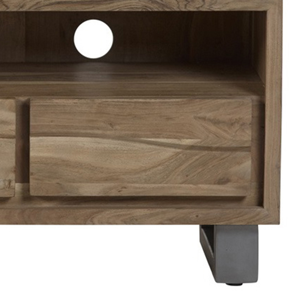 Brooklyn Barima 3 Drawer Single Shelf Wooden TV Unit Image 5