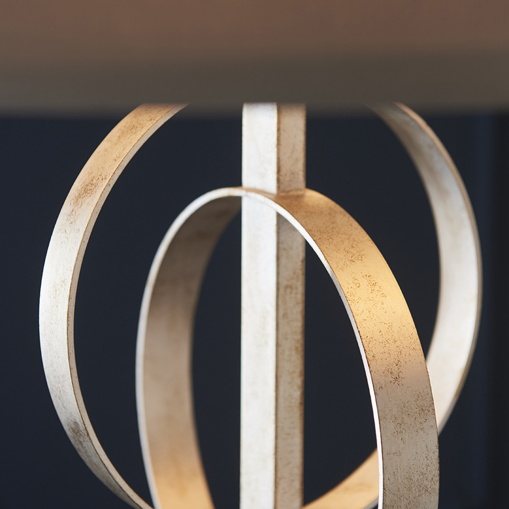 Merano Trento Antique Silver and Mink Satin Fabric 5 Light Pendant Ceiling Light Image 5