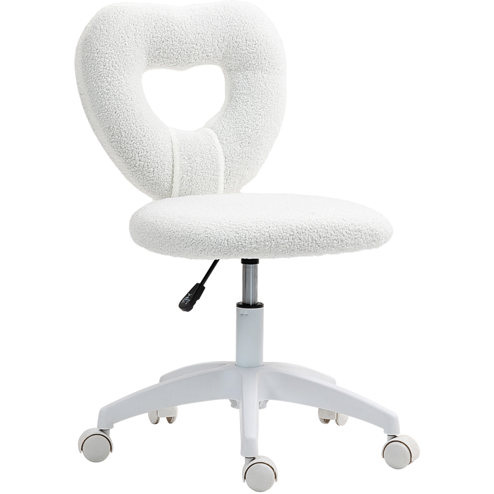 Portland White Armless Heart Office Chair Image 2