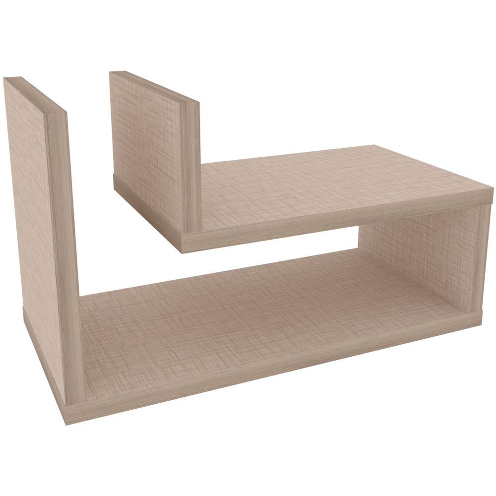 Decorotika Lara 2 Shelf Cottonbeige L Shaped Floating Bedside Table Image 2