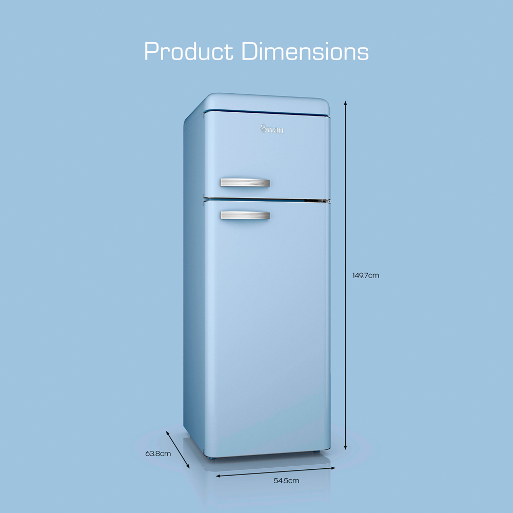Swan Retro SR11010BLNE Blue 70/30 Compact 208L Top Mounted Fridge Freezer Image 9