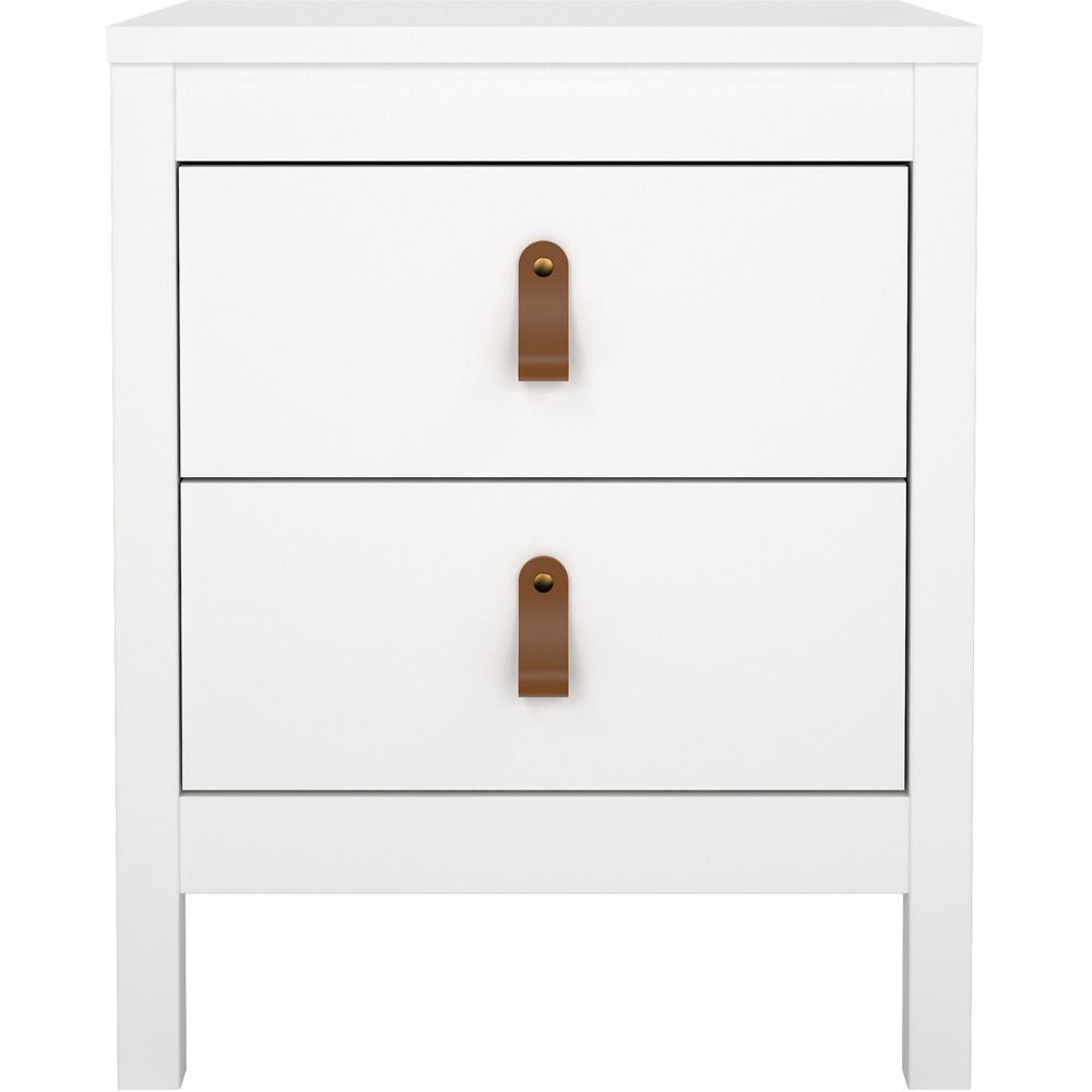 Florence Barcelona 2 Drawer White Bedside Table Image 3