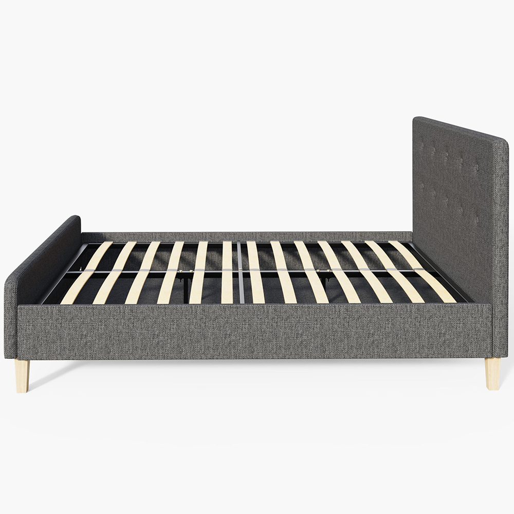 GFW Ashbourne King Size Grey Bed Frame Image 5
