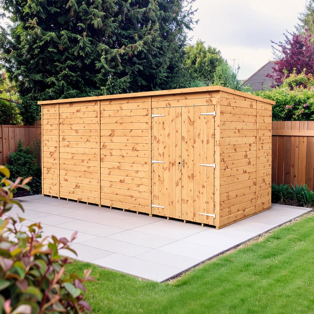 Empire Sheds 14 x 6ft Double Door Tongue and Groove Wooden Pent Garden Shed Image 2