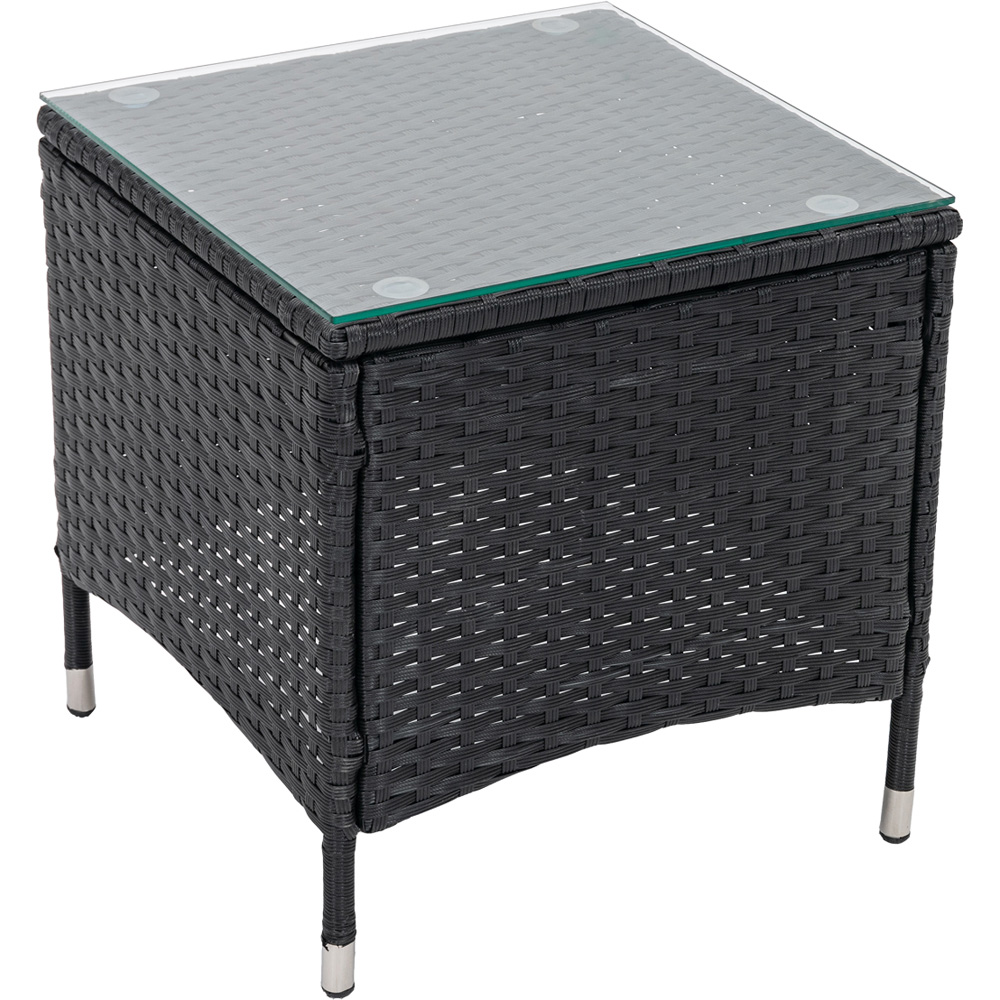 Venice Set of 2 Black Sun Loungers with Table Image 5