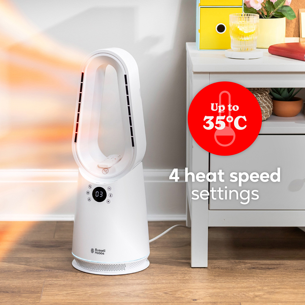 Russell Hobbs RHCBLDL3IN1W-SMT White Compact Smart Bladeless Heat and Cool Fan Image 6