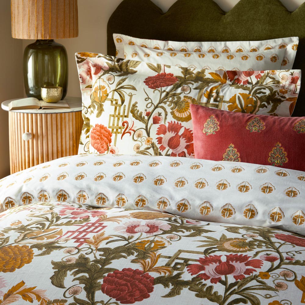 Seventy Three Ishana King Size Russet Reversible Floral Duvet Set Image 2