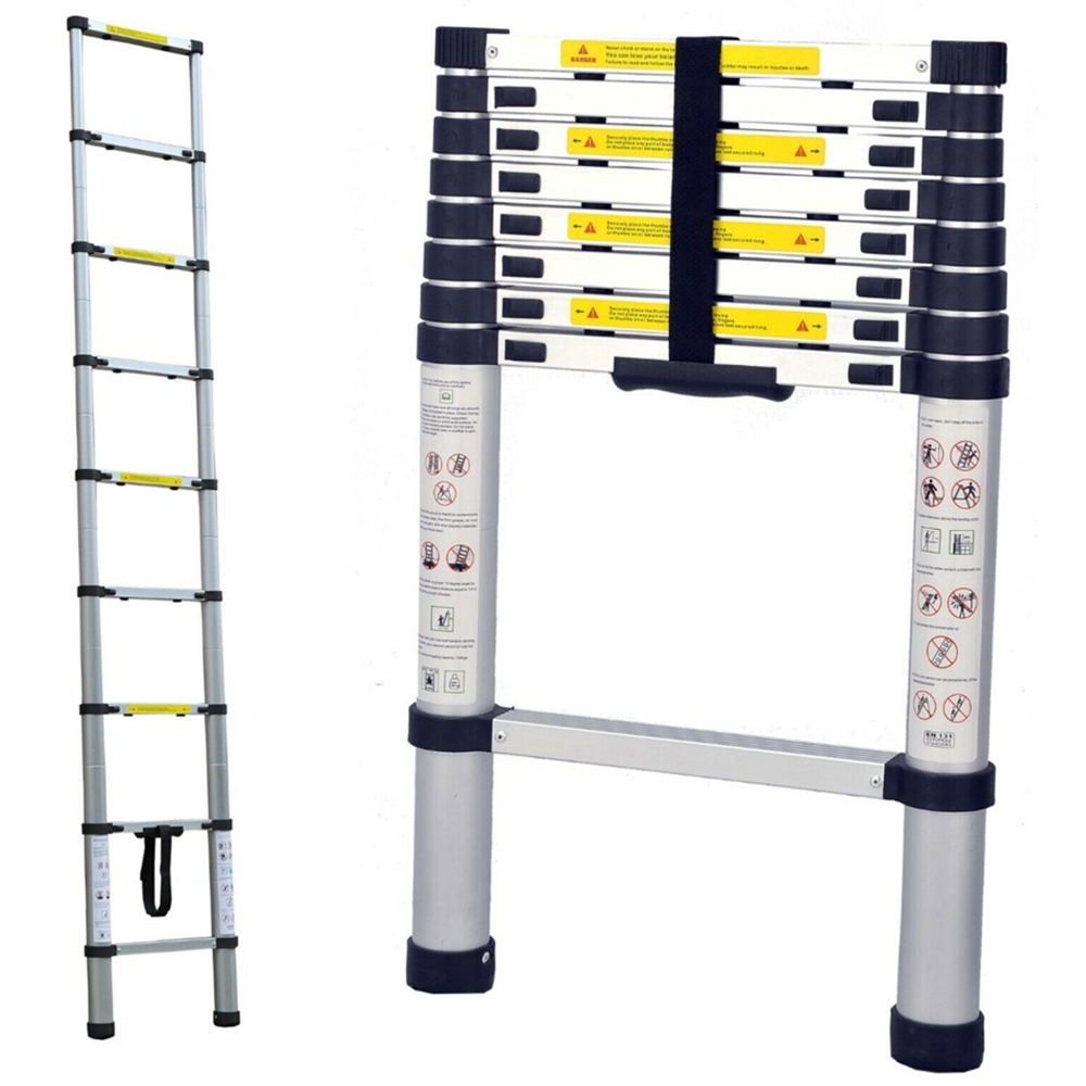Alivio Silver Telescopic Ladder 3.2m Image 1