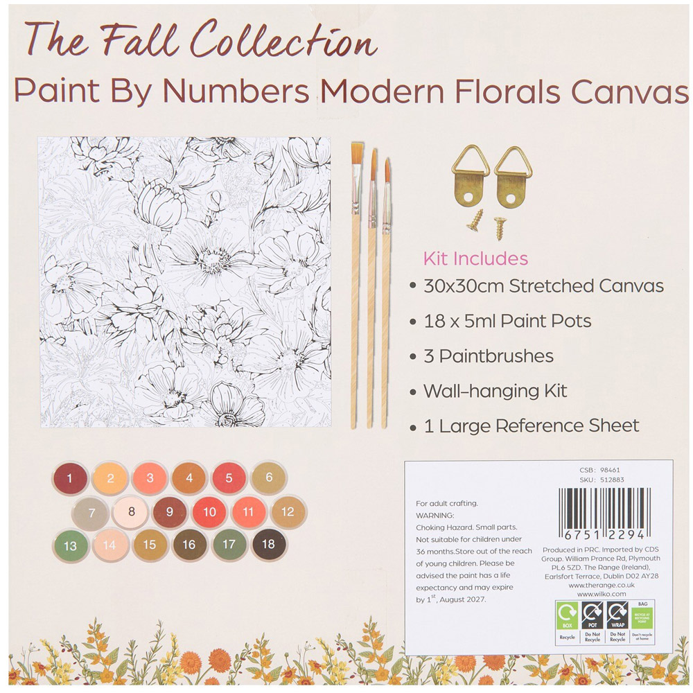Paint By Numbers Modern Florals Canvas Kit Image 4