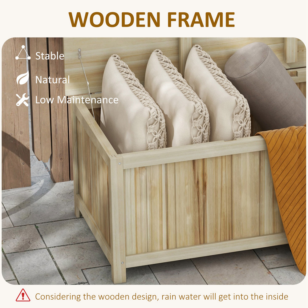 Outsunny 172L Natural Garden Storage Box Image 6