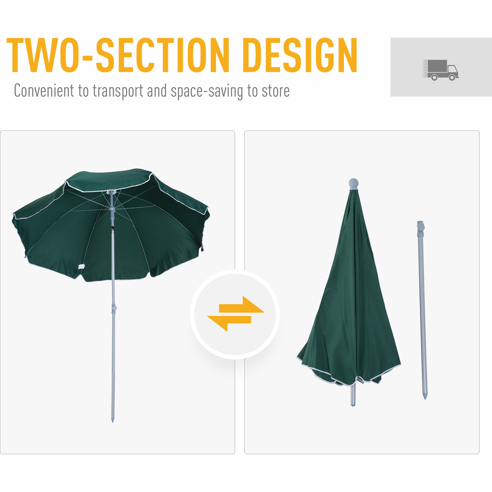 Outsunny Dark Green Tilting Parasol 2.2m Image 5