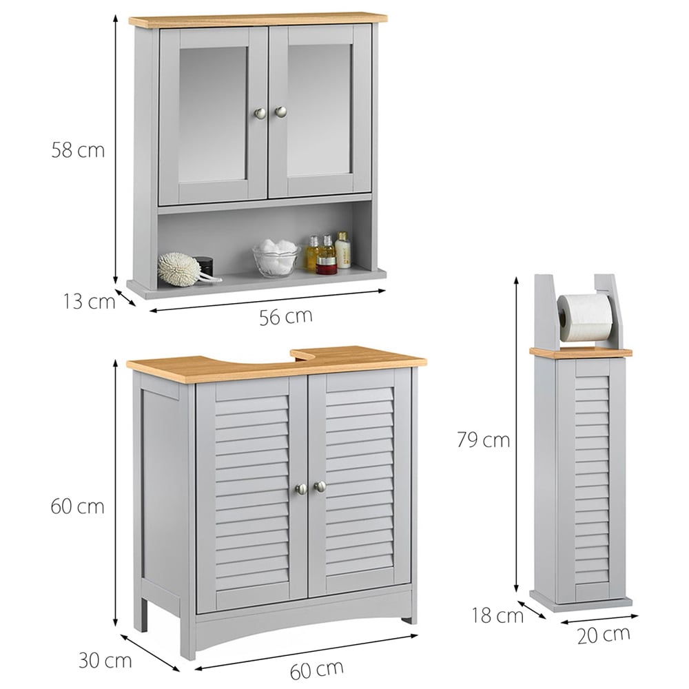 CARME Home Atlanta 3 Piece Bathroom Furniture Set Image 6