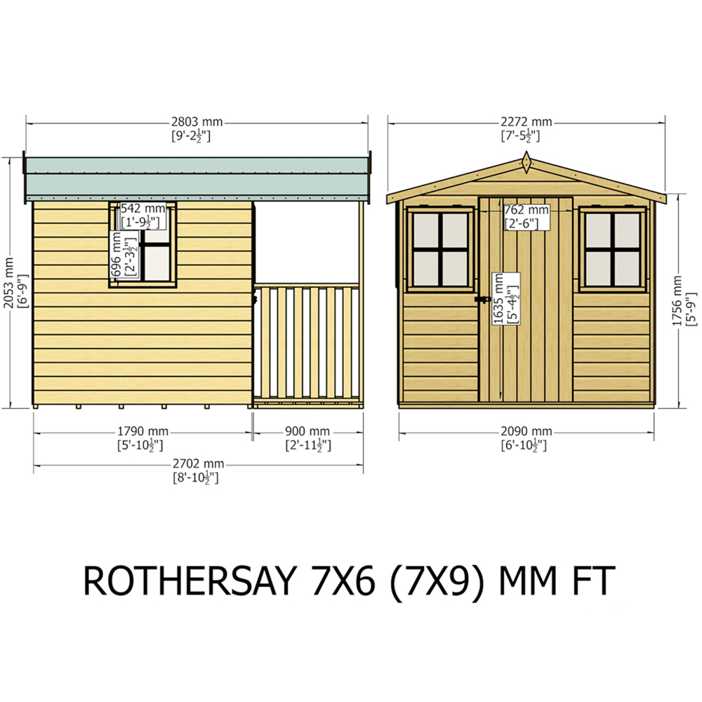 Shire Rothesay 7 x 9ft Shiplap Apex Garden Shed Image 6
