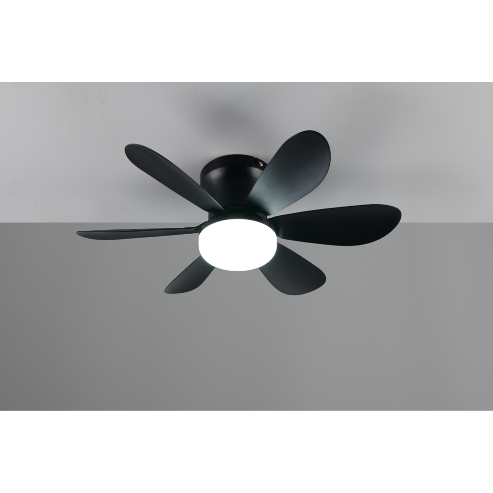 TRIO Lund Matt Black LED Ceiling Fan Light with Remote Control Image 3