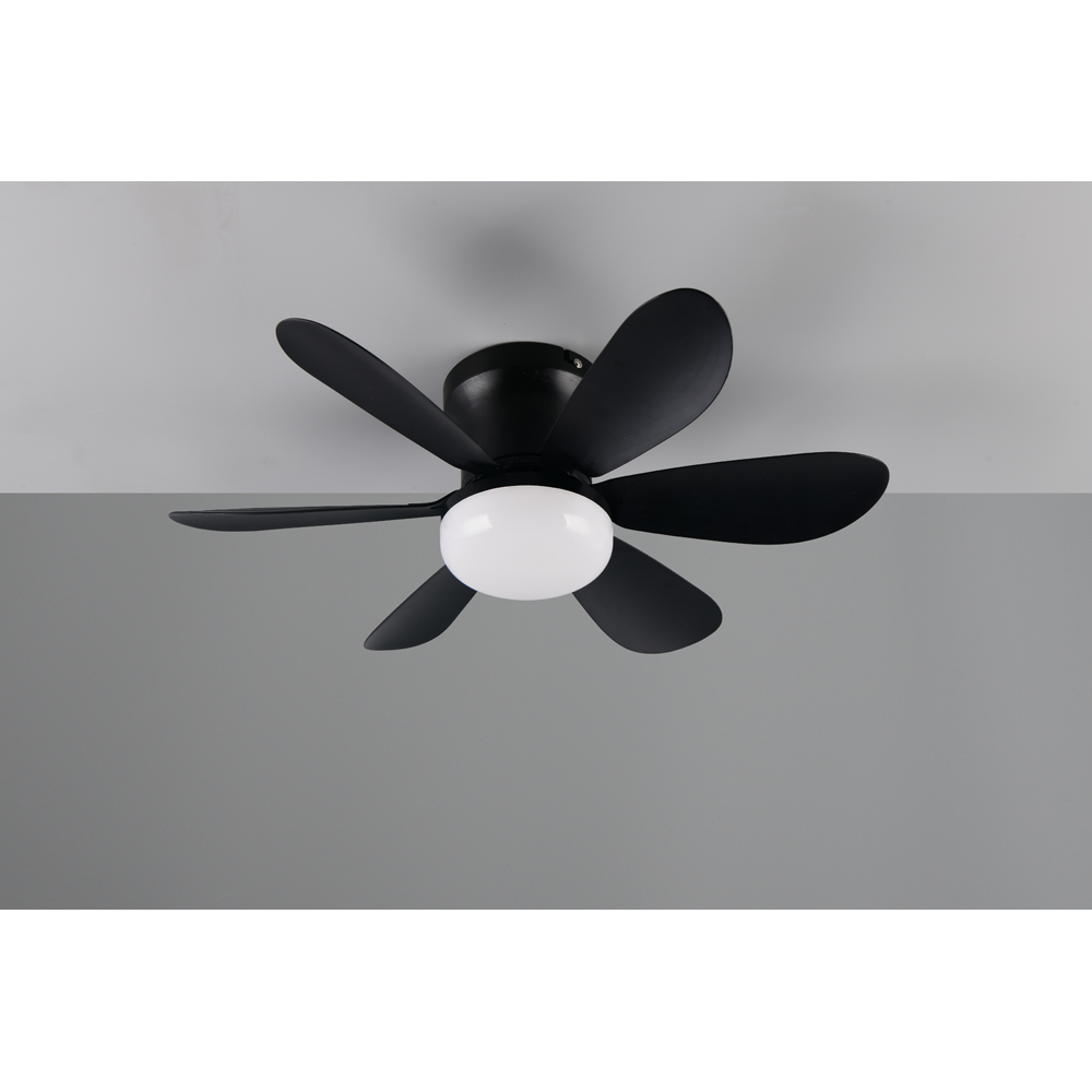 TRIO Lund Matt Black LED Ceiling Fan Light with Remote Control Image 4