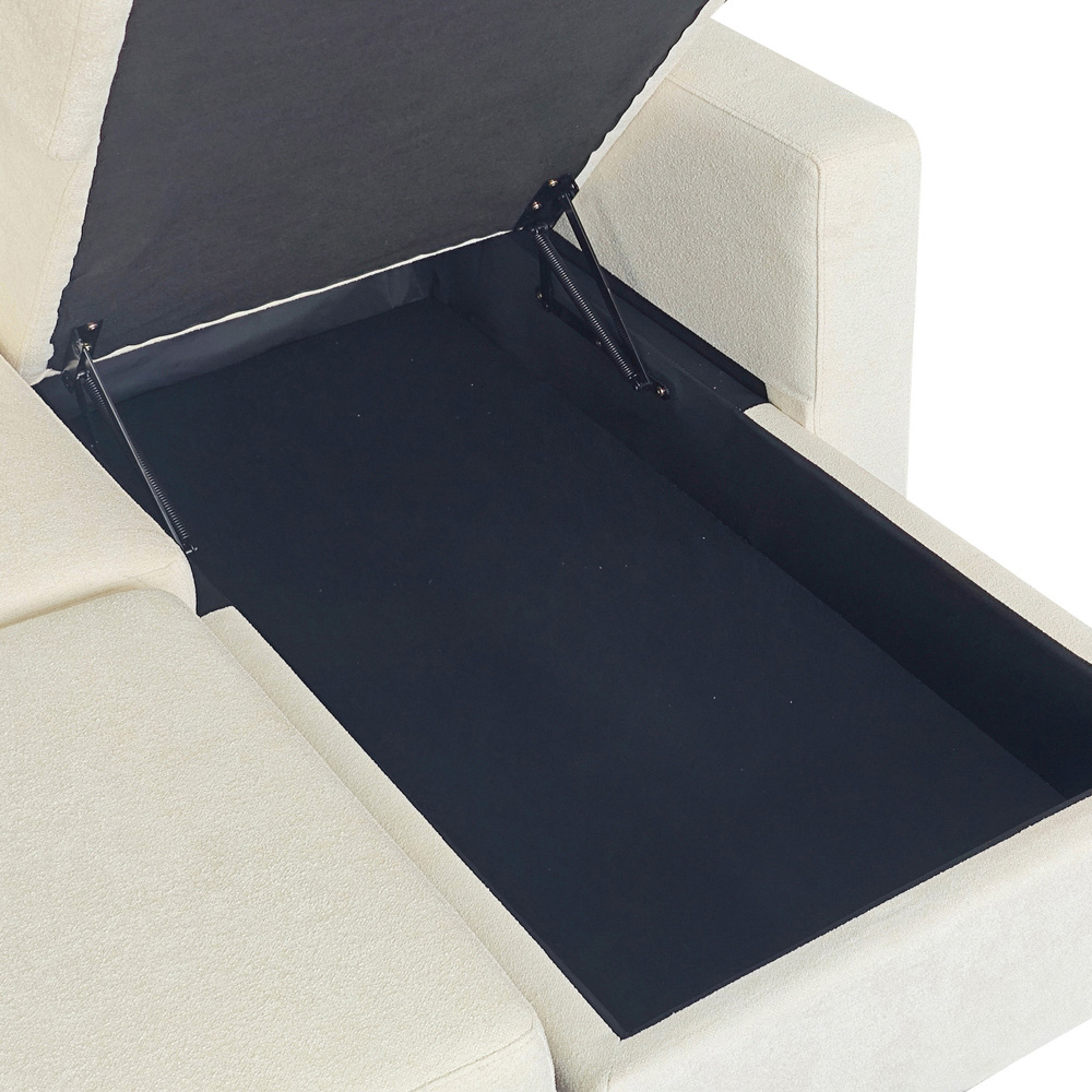 Aspire Nexis 3 Seater Natural Right Hand Chaise Corner Sofa Bed Image 5