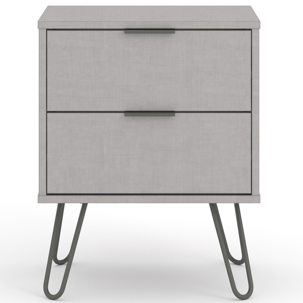 Augusta 2 Drawer Grey Bedside Table Image 5