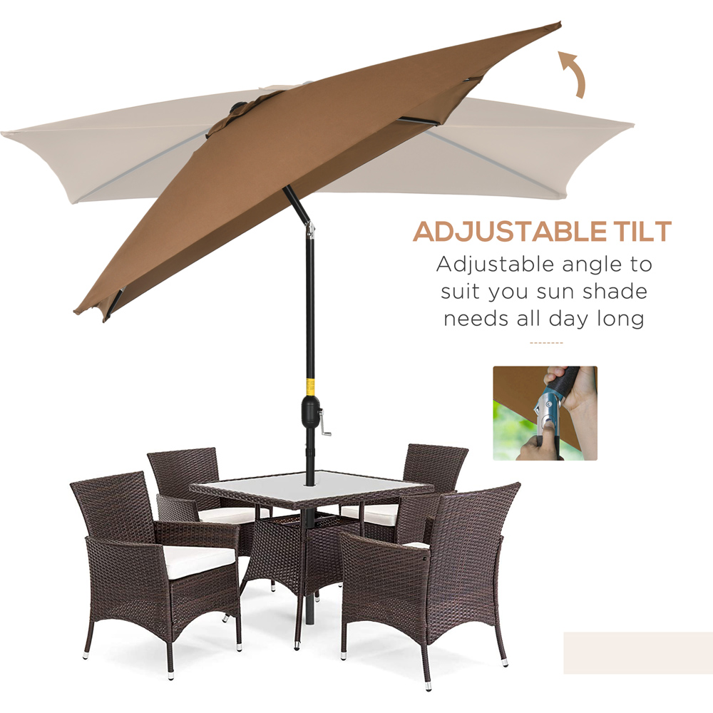 Outsunny Brown Crank and Tilt Parasol 3m Image 8