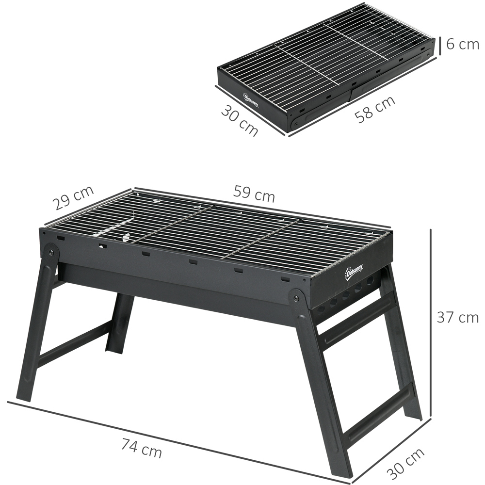 Outsunny Black Portable Charcoal Grill with Pull Out Charcoal Basin Image 9