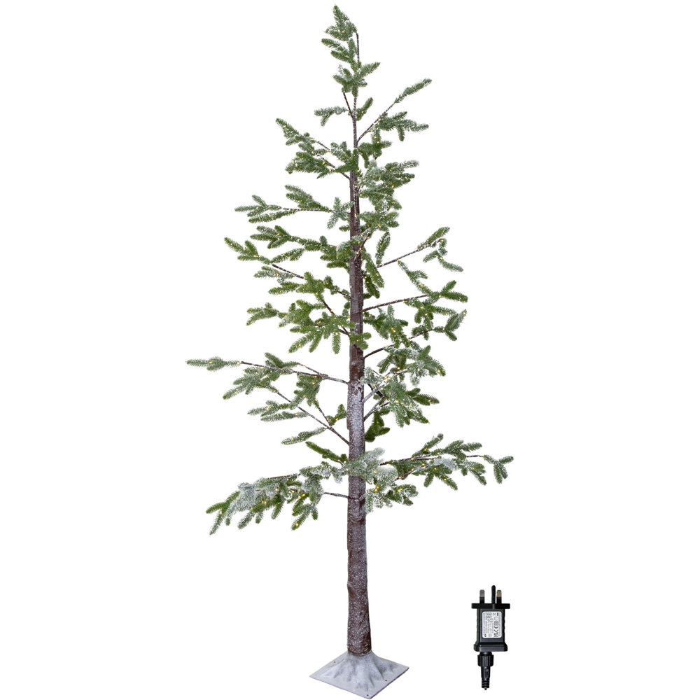 Samuel Alexander 412 Warm White LED Tall Pre-Lit Artificial Christmas Snow Tree 8ft Image 3