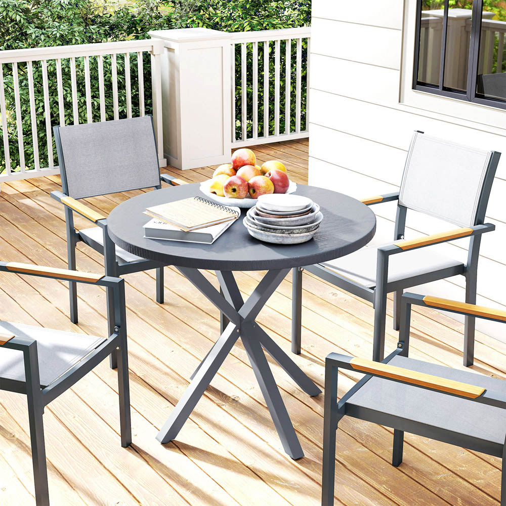 Outsunny 4 Seater Wood Effect Top Garden Table Image 3