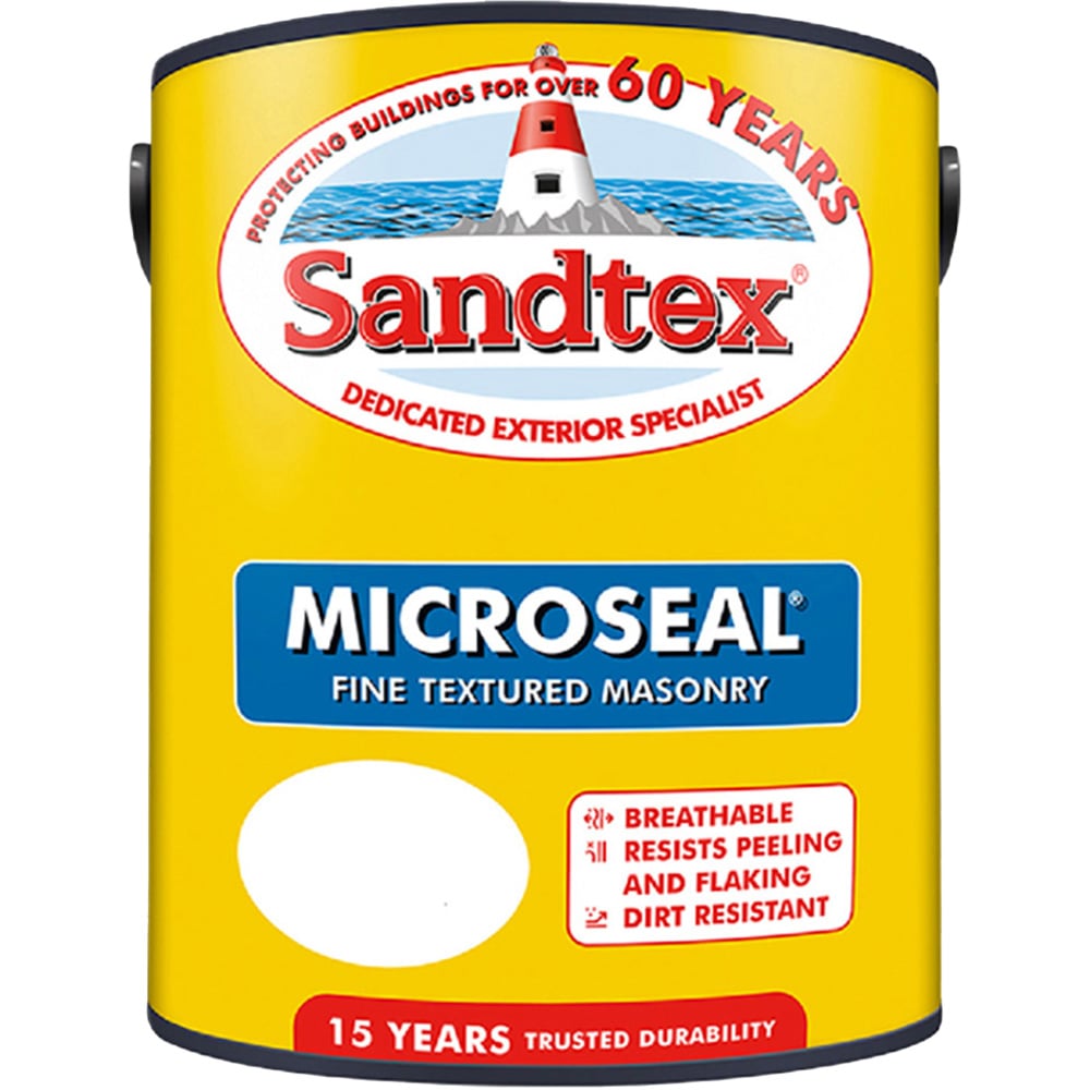 Sandtex Retail Plymouth Grey Textured Microseal Masonry Paint 5L Image 2