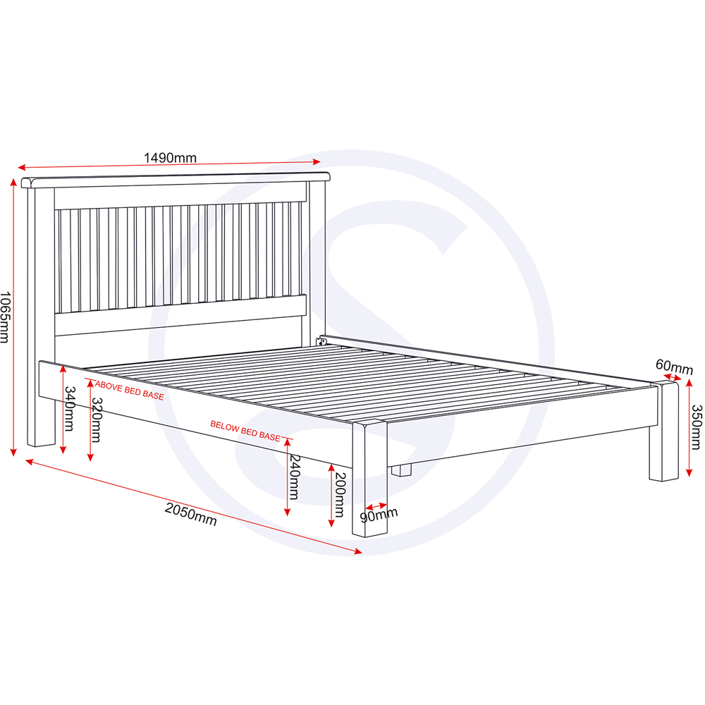 Seconique Windsor Double Ivory and Oak Low End Bed Frame Image 8